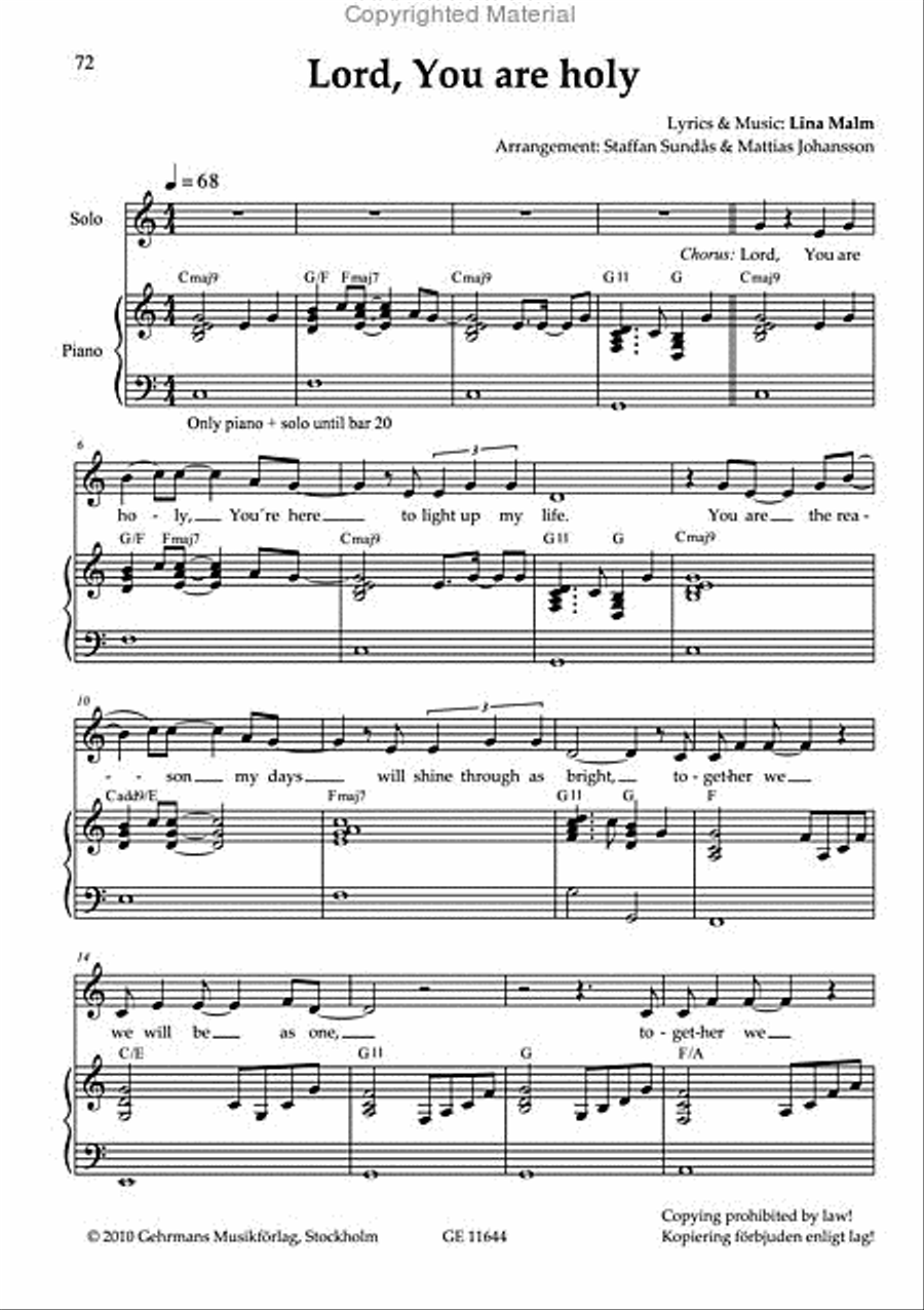 Yes, I'm coming home 4-Part scores gallery preview page 14
