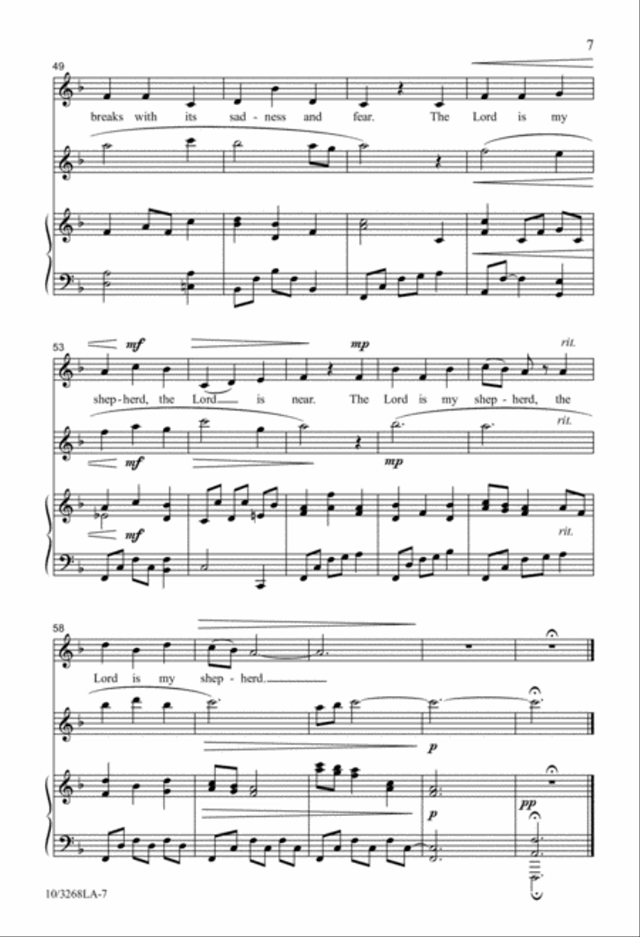 The Lord Is My Shepherd The Lord Is My Shepherd Unison Choir scores gallery preview page 5