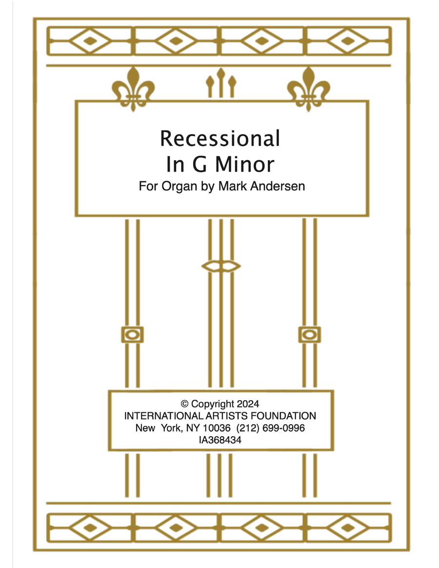 Recessional In G Minor for organ by Mark Andersen