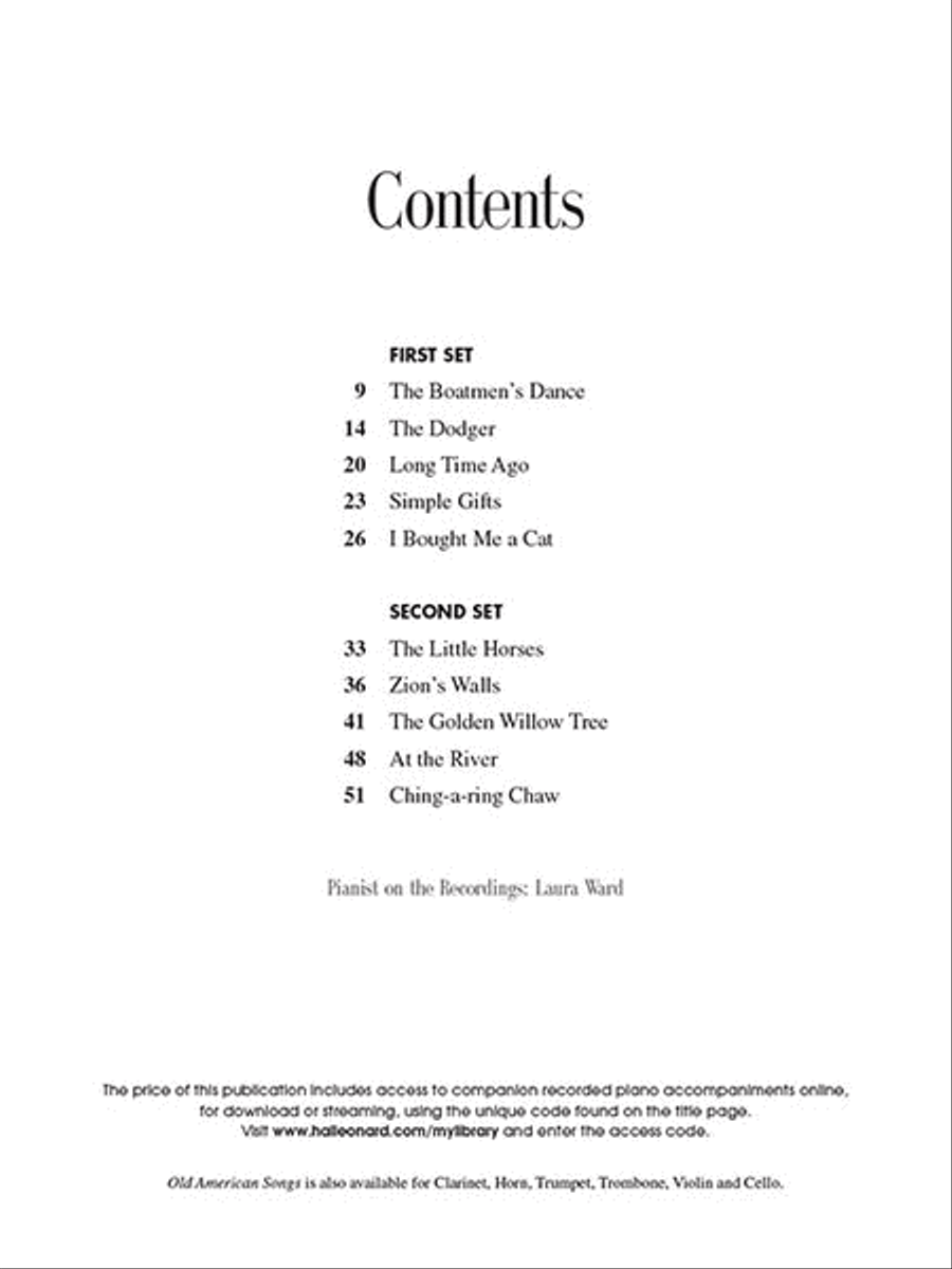 Old American Songs Flute Solo scores gallery preview page 2