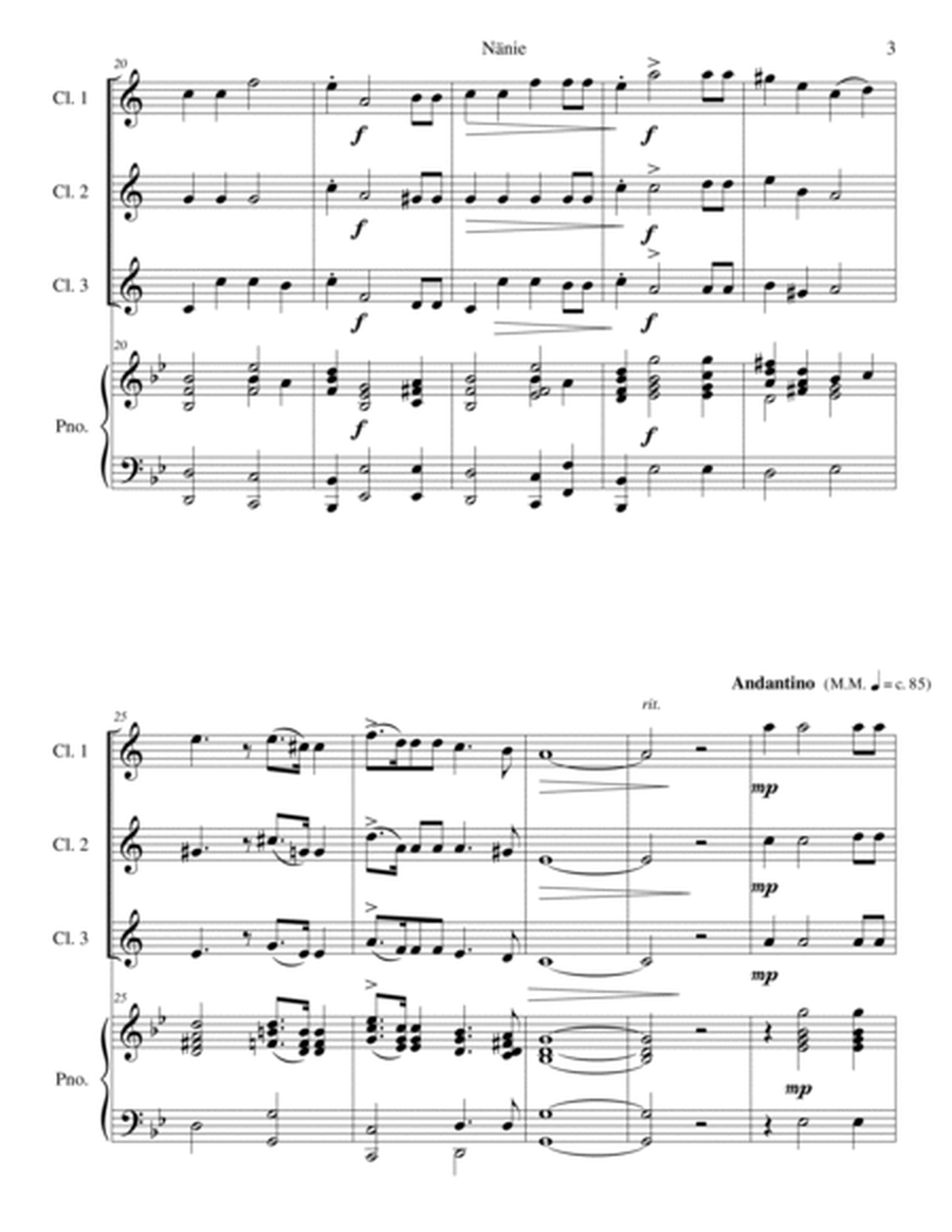 Nänie - lament for a songbird - for clarinet trio and piano image number null