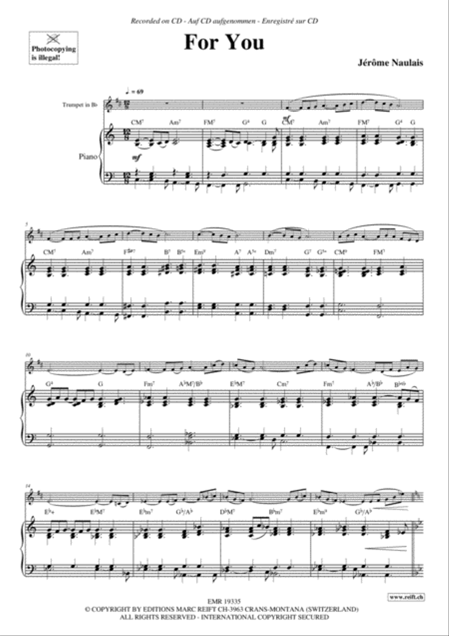 For You Trumpet Solo scores gallery preview page 4
