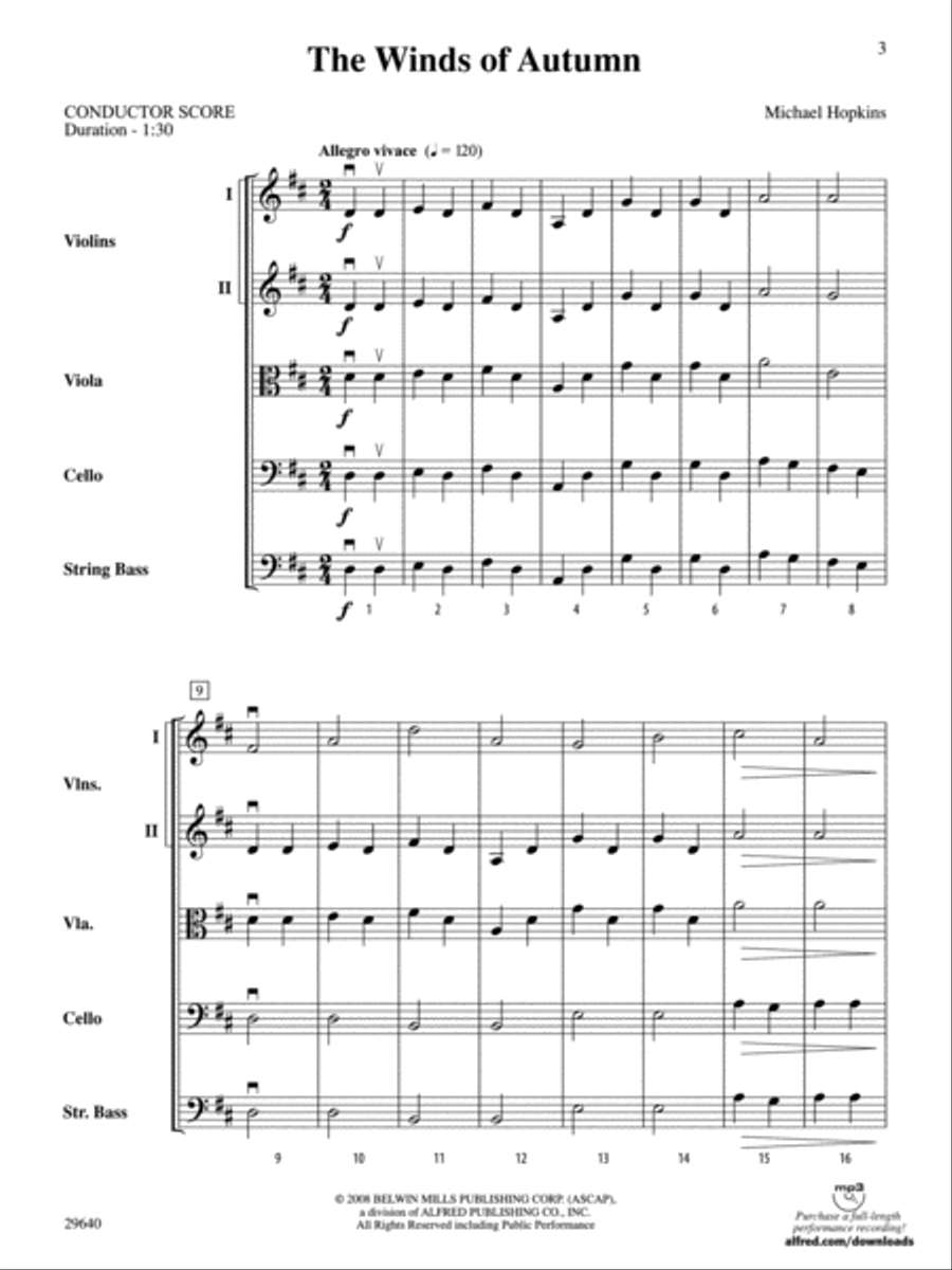 The Winds of Autumn String Orchestra scores gallery preview page 2