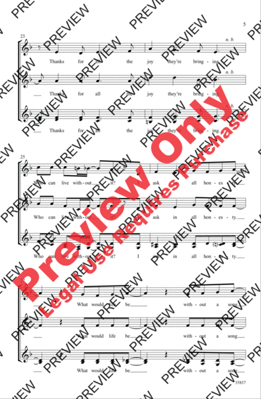 Thank You for the Music Women's Choir scores gallery preview page 5