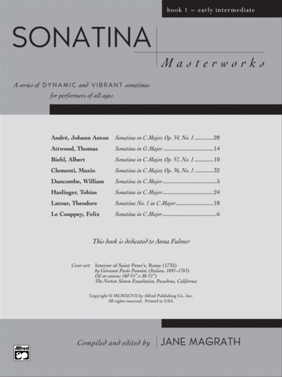 Sonatina Masterworks, Book 1