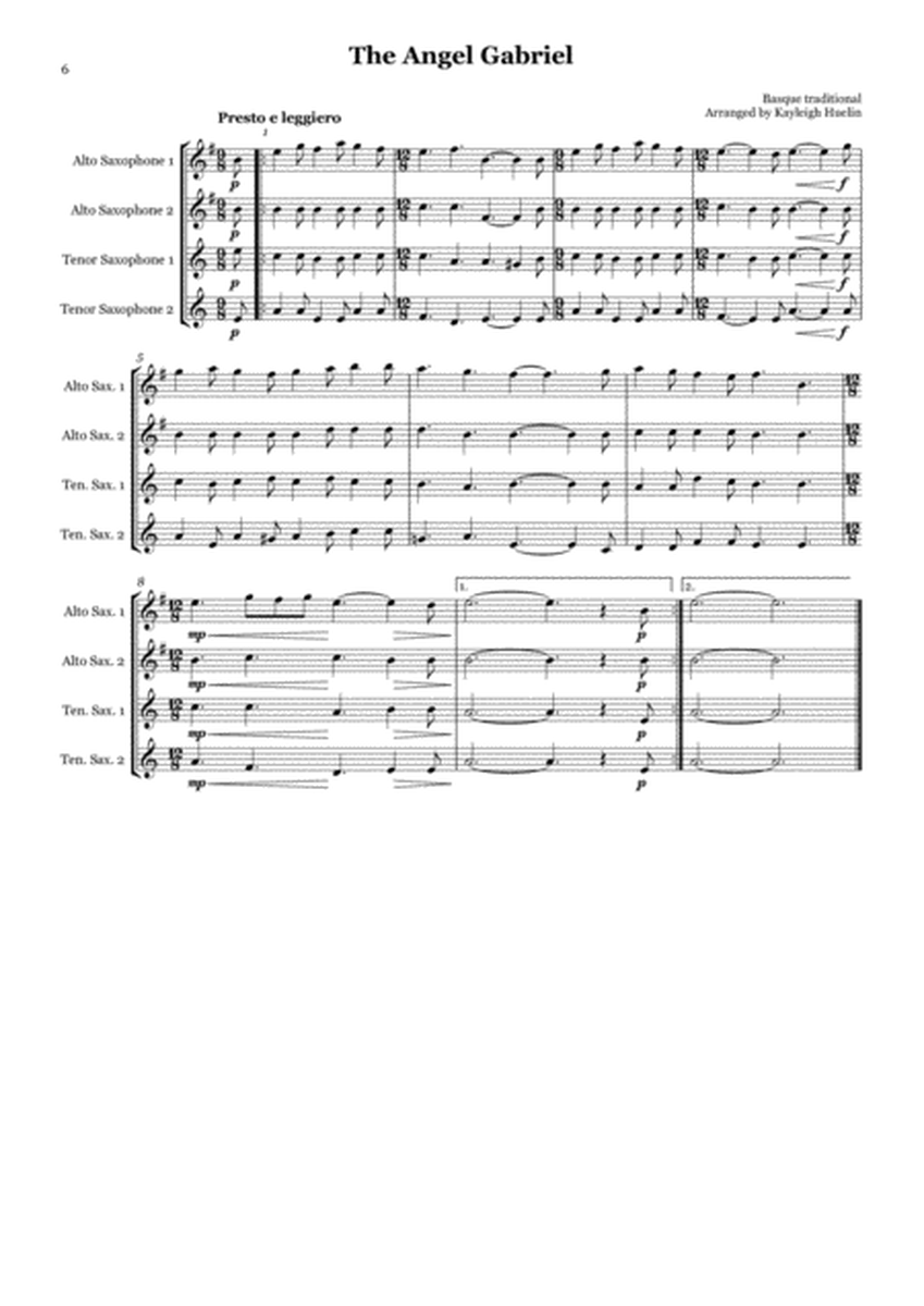 Christmas Carol Selection vol. 1 for AATT Saxophone quartet image number null