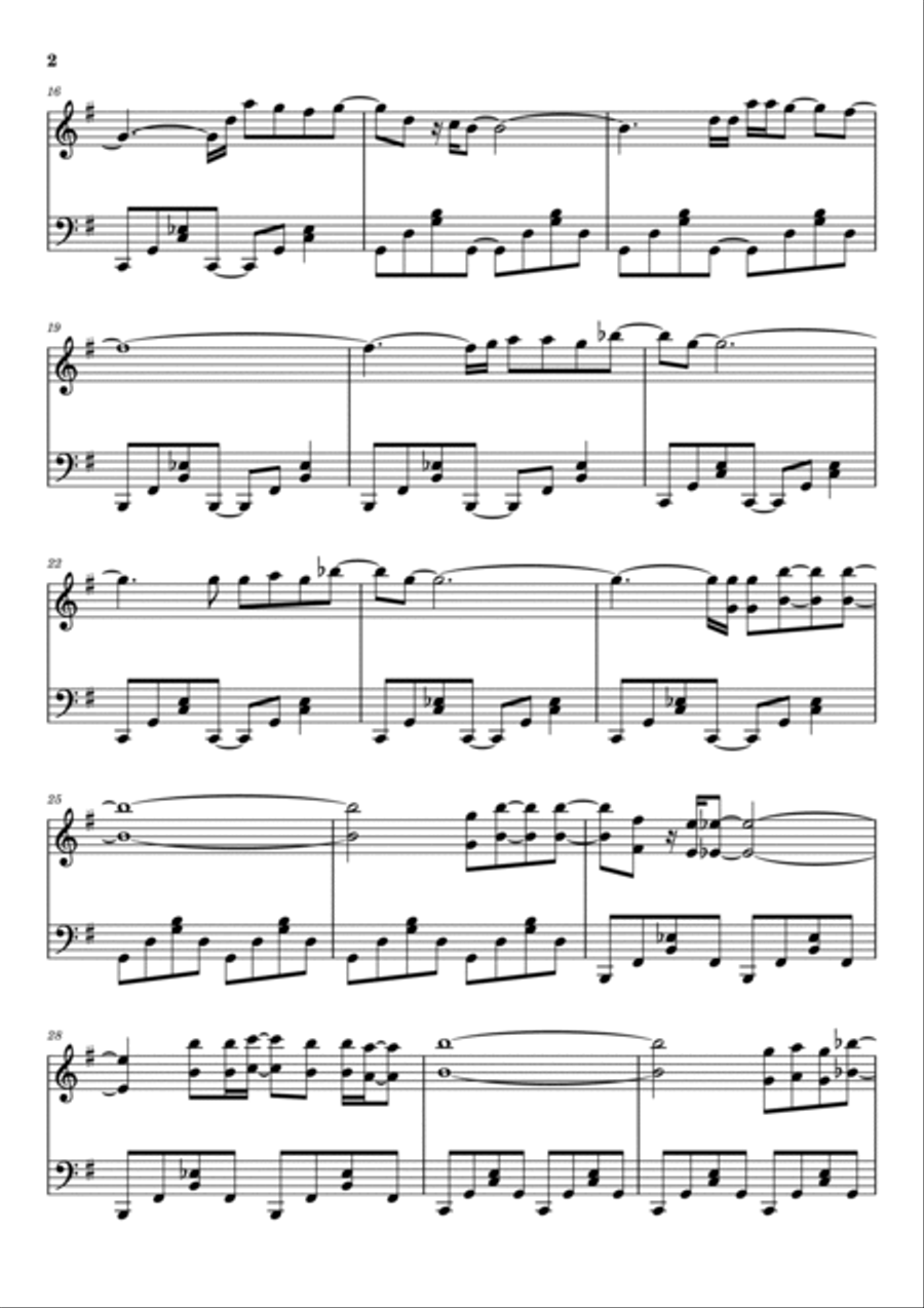 Creep Piano Solo scores gallery preview page 2