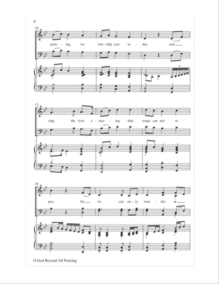 O God Beyond All Praising 4-Part scores gallery preview page 4