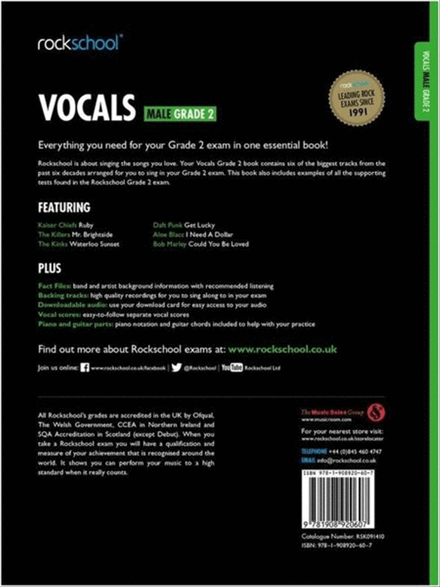 Rockschool: Vocals Grade 2 - Male 2014-2017 Voice scores gallery preview page 2