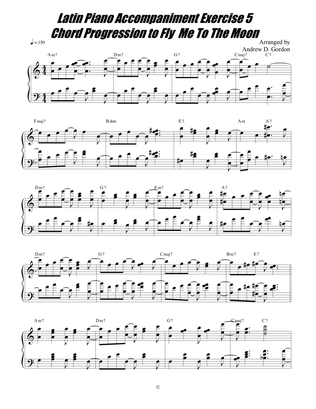 Latin Piano Accompanimnet Exercise 5 Chord Progession to the Jazz Standard Fly Me To The Moon