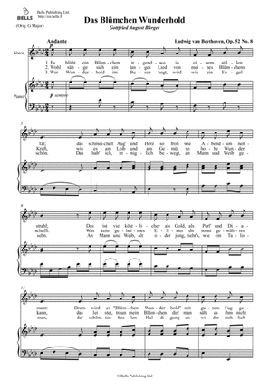 Das Blumchen Wunderhold, Op. 52 No. 8 (A-flat Major)