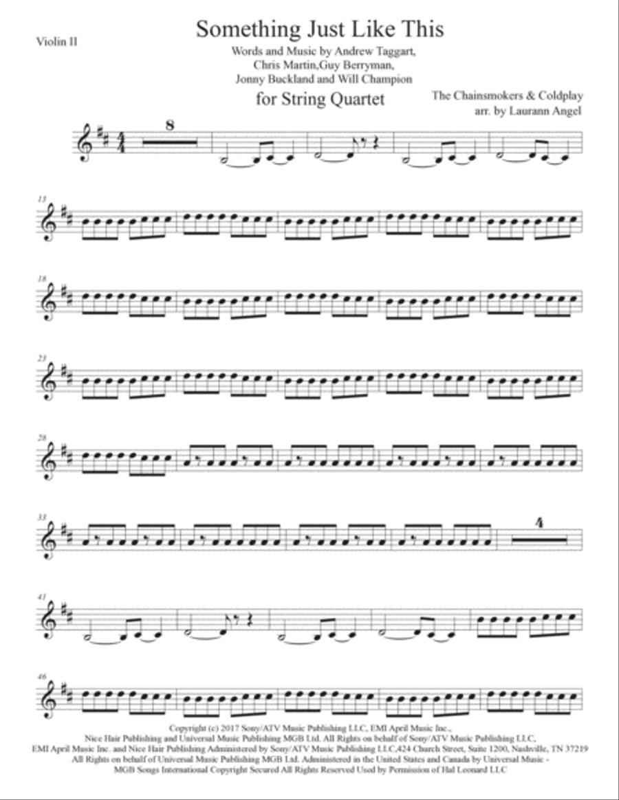 Something Just Like This String Quartet scores gallery preview page 3