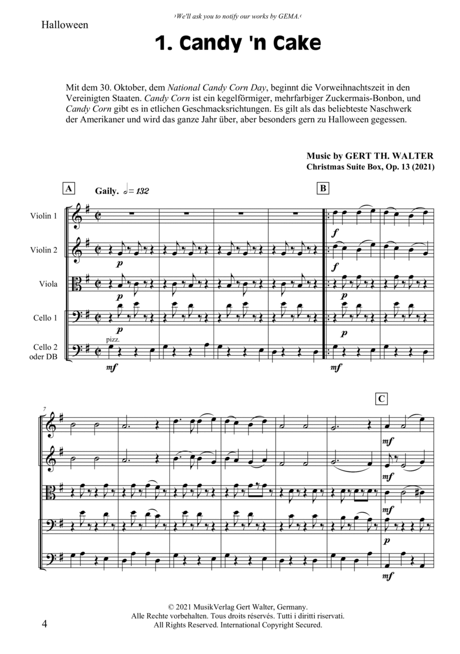Candy 'n Cake - Score Only String Quintet scores gallery preview page 1
