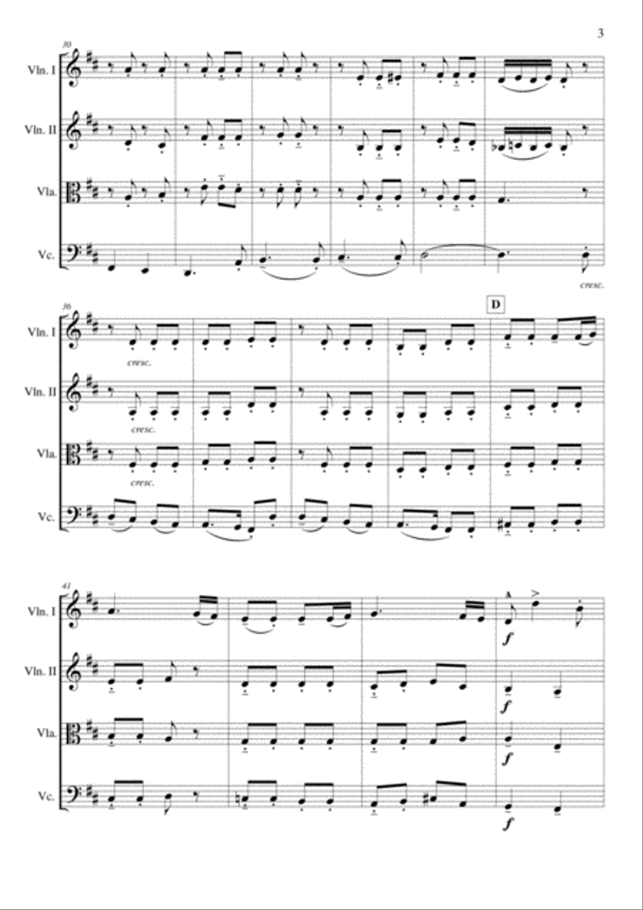 Joy To The World String Quartet scores gallery preview page 3