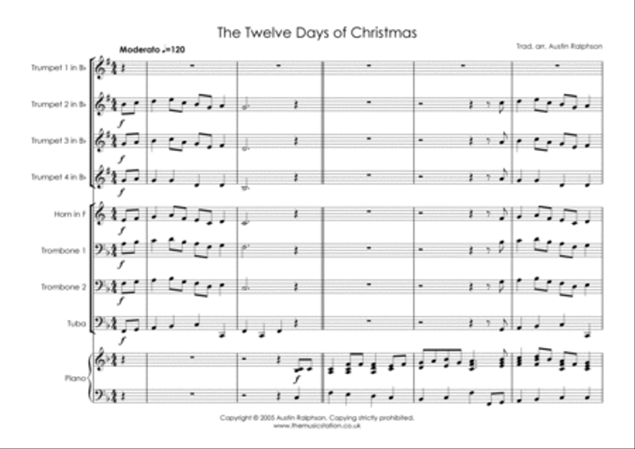 The 12 Days of Christmas - brass ensemble Brass Ensemble scores gallery preview page 3