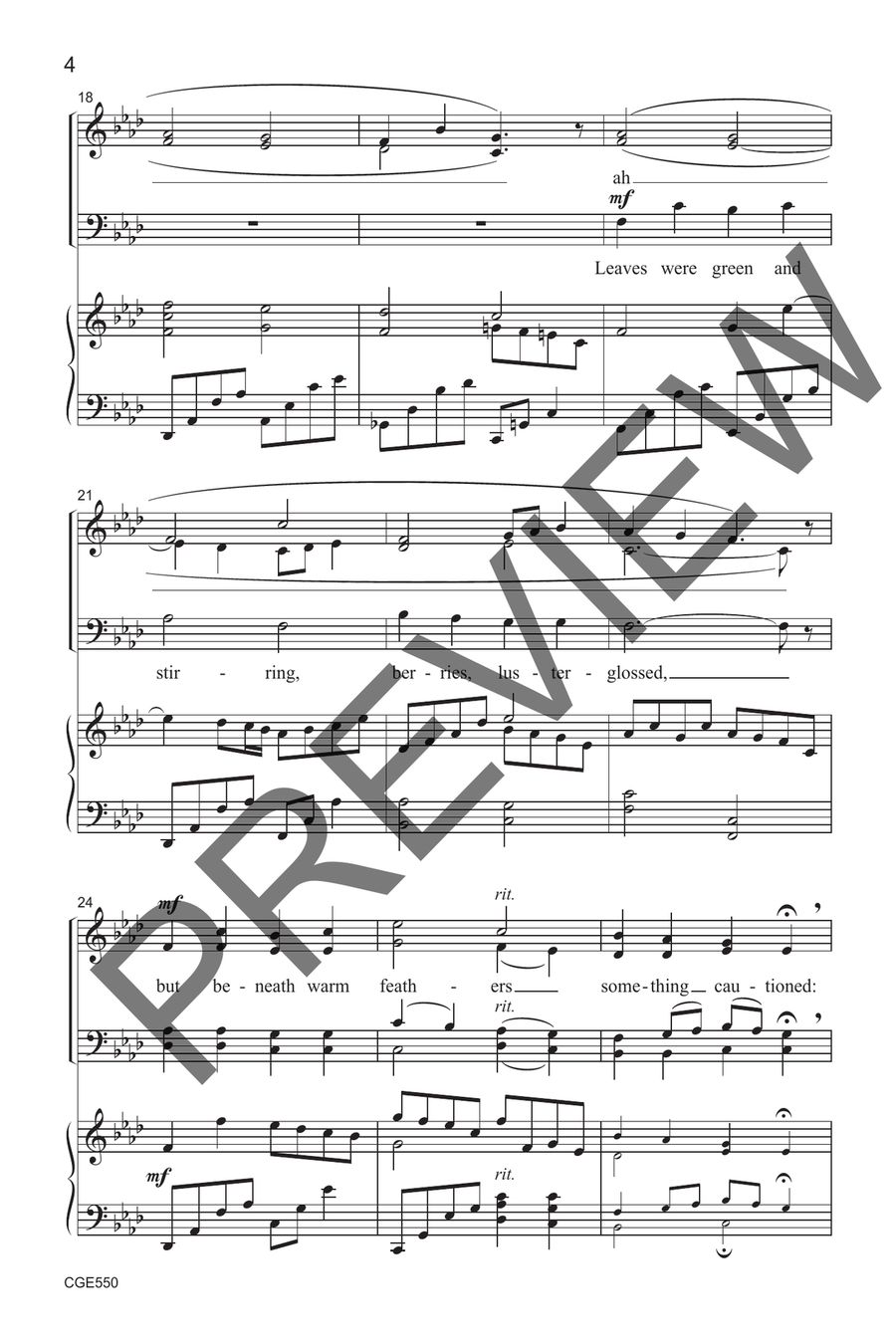 Something Told the Wild Geese (SATB) 4-Part scores gallery preview page 5