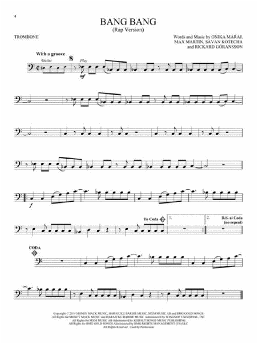 Hip-Hop Hits Trombone Solo scores gallery preview page 4