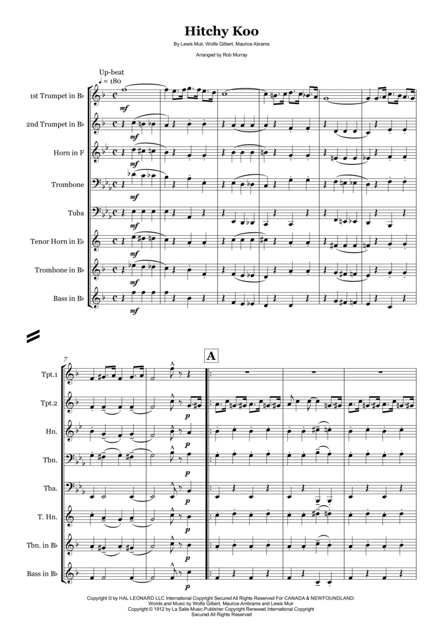 Hitchy Koo Hitchy Koo Brass Ensemble scores gallery preview page 1