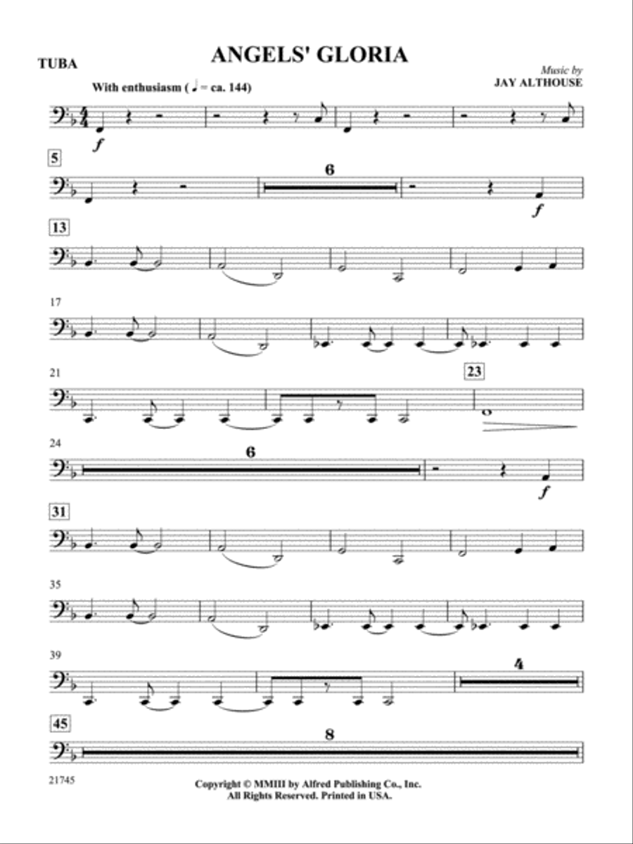 Angels' Gloria: Tuba Tuba scores gallery preview page 1