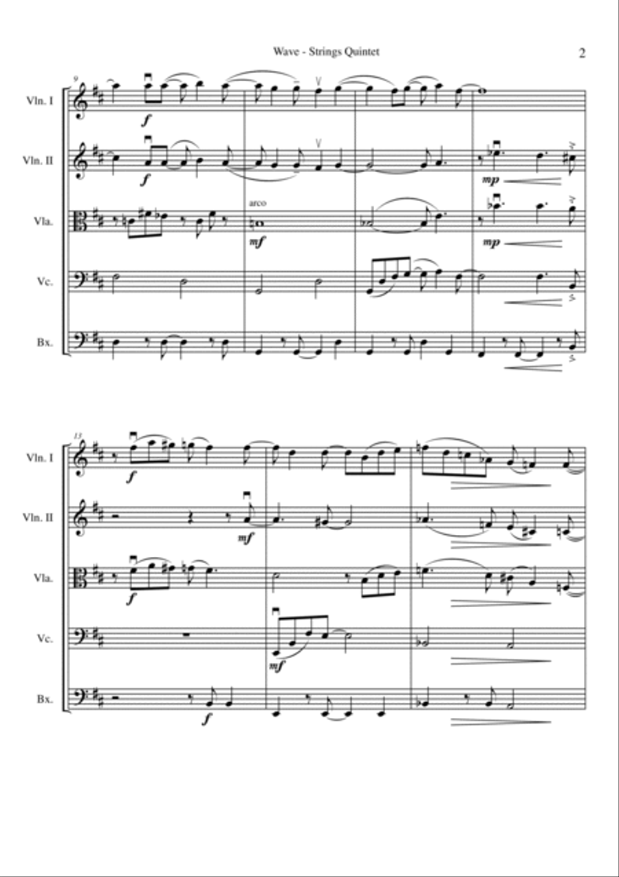 Wave Wave String Quintet scores gallery preview page 2