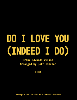 Book cover for Do I Love You (indeed I Do)