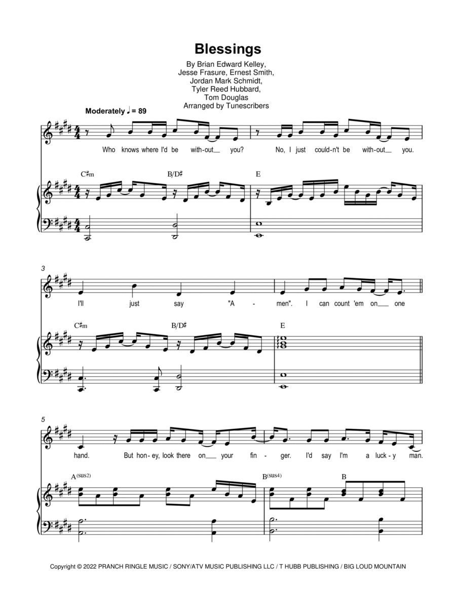 Blessings Blessings Voice scores gallery preview page 1