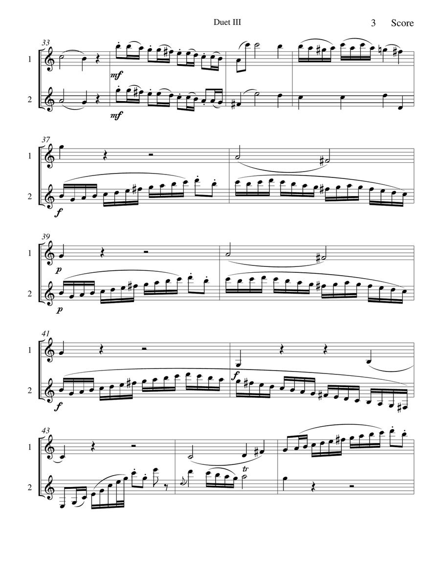 Duos for Two Clarinets - Michel Yost Opus 5 #3 Duos for Two Clarinets - Michel Yost Opus 5 #3 Clarinet Duet scores gallery preview page 3