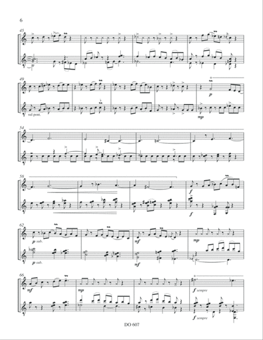 Quatre légendes (fl. / guit.) Flute scores gallery preview page 6