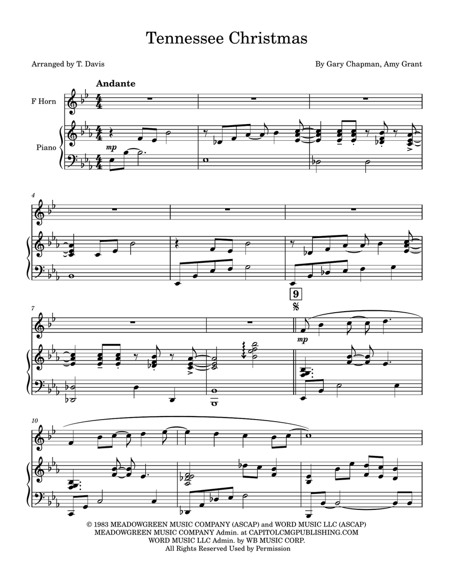 Tennessee Christmas Horn scores gallery preview page 1