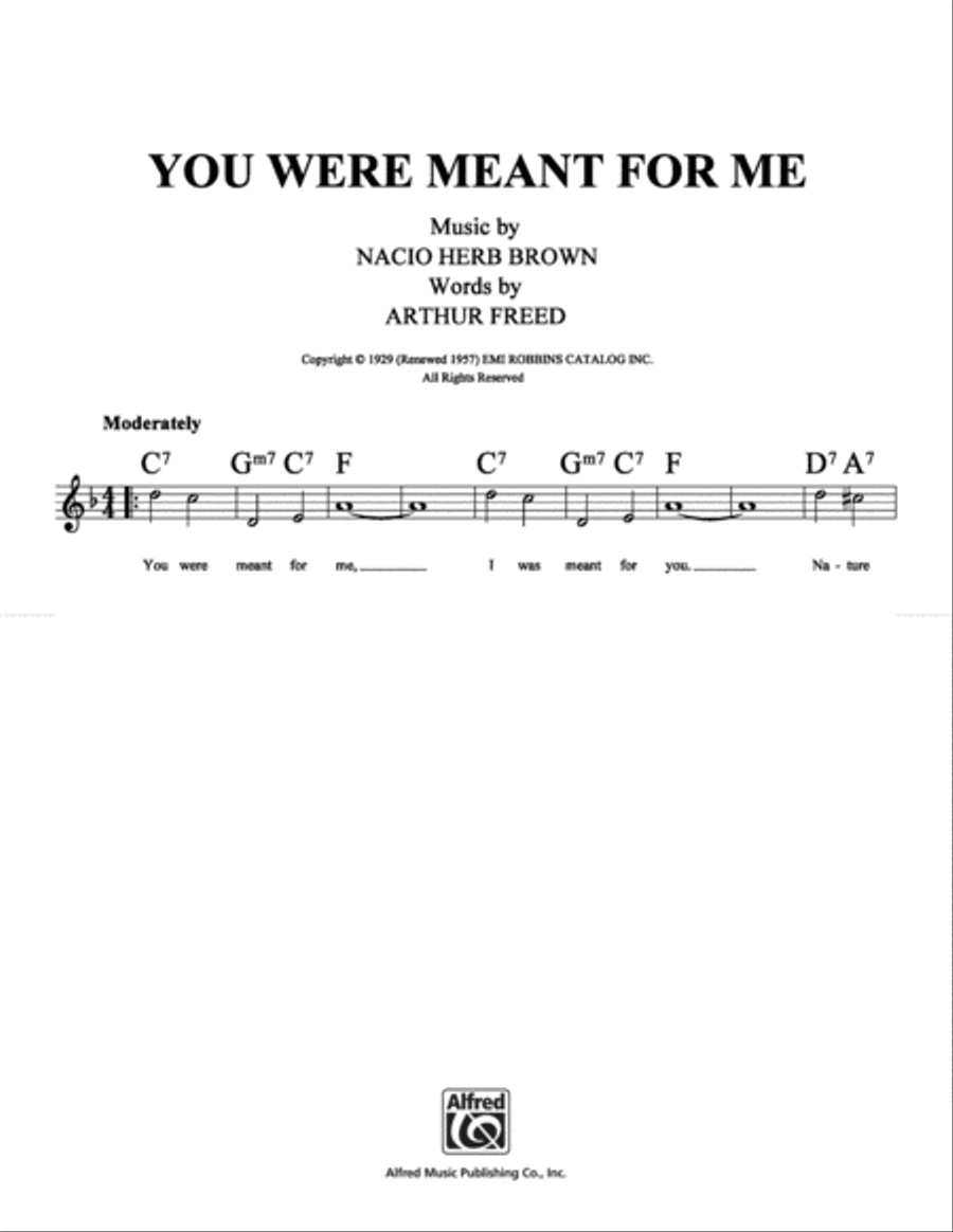 You Were Meant For Me School and Community scores gallery preview page 1