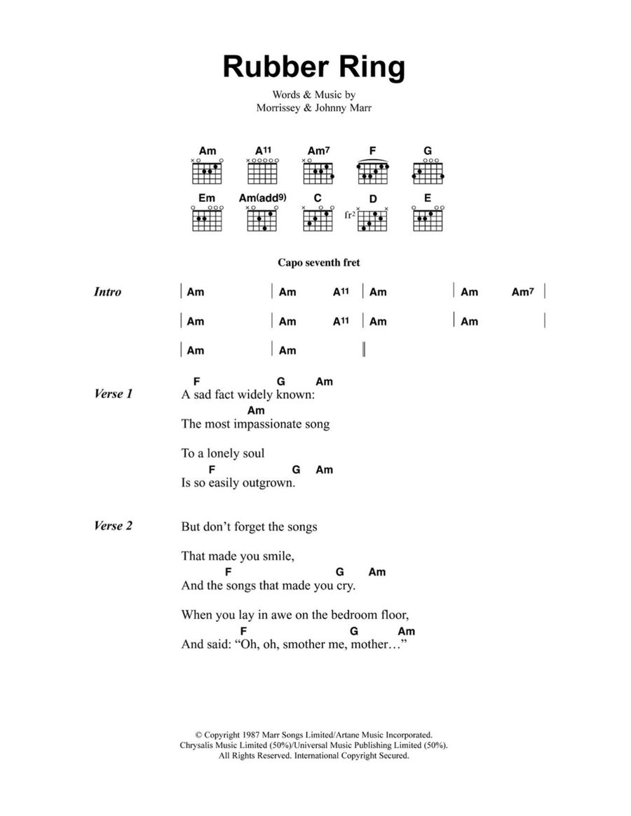 Rubber Ring Easy Guitar scores gallery preview page 1
