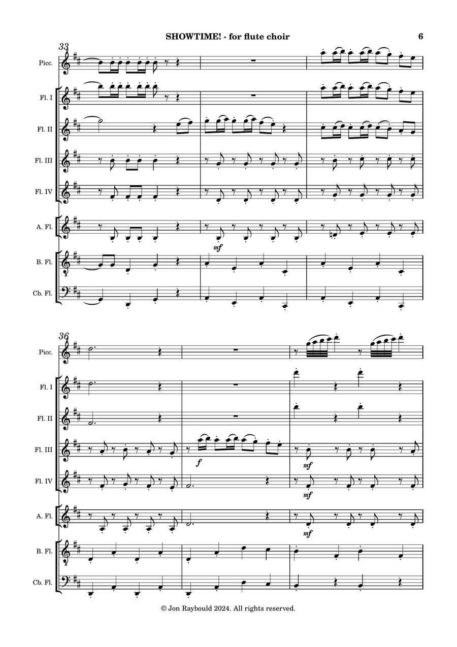 Showtime! (flute choir) Showtime! (flute choir) Flute Choir scores gallery preview page 6
