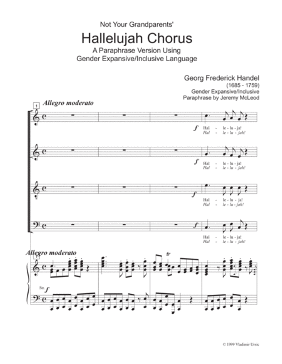 Not Your Grandparents' Halleluah Chorus - C Major 4-Part scores gallery preview page 2