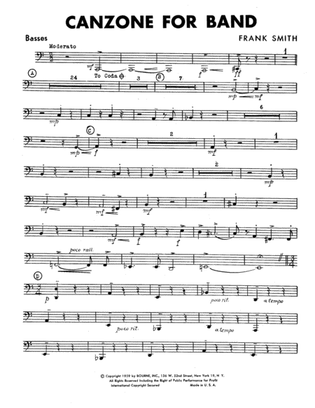 Canzone For Band - Basses