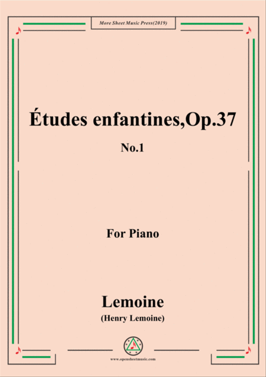 Lemoine-Études enfantines(Etudes) ,Op.37, No.1 Piano Method scores gallery preview page 1