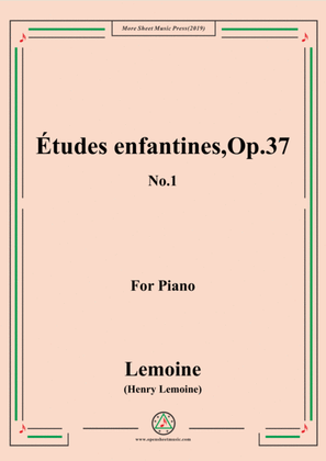 Book cover for Lemoine-Études enfantines(Etudes) ,Op.37, No.1