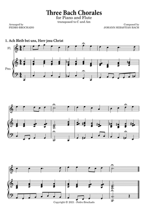 Book cover for Three Bach Chorales in C and Am - Flute and Piano Accompaniment (original bass)