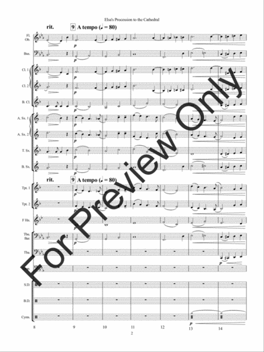 Elsas Procession to the Cathedral (Score) Concert Band scores gallery preview page 6