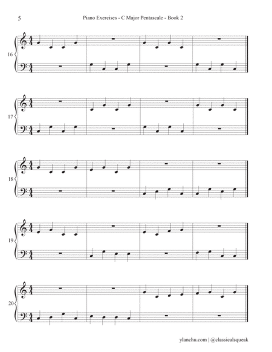 Beginner Piano Exercises - Sight Reading C Major Pentascale Book 2 (Digital PDF Download)