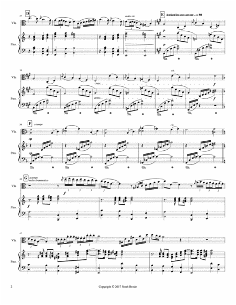 Capriccio for Viola and Piano Piano scores gallery preview page 2