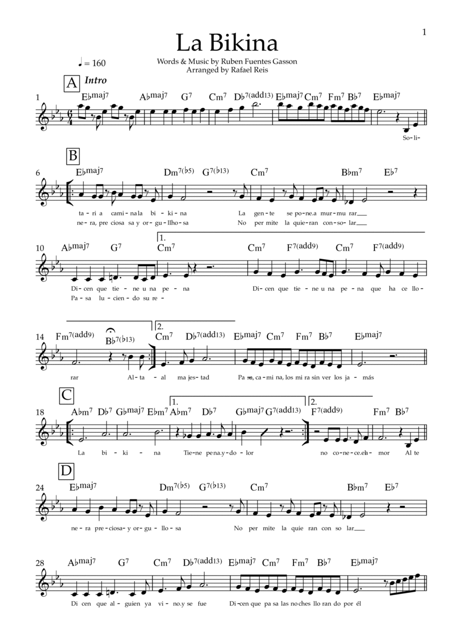 La Bikina Piano scores gallery preview page 1