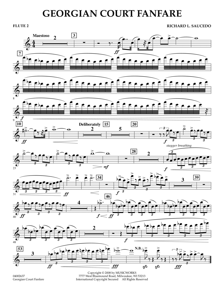 Georgian Court Fanfare - Flute 2 Flute scores gallery preview page 1