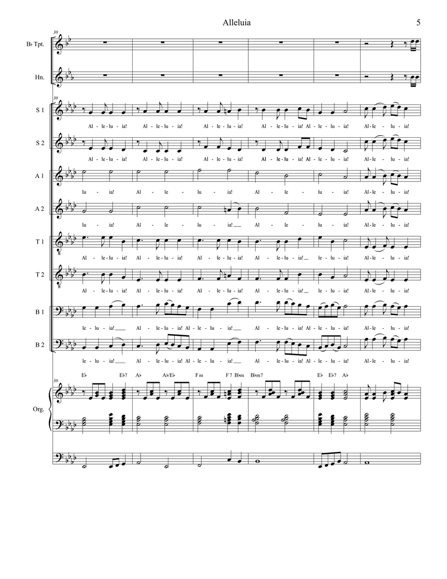Alleluia Divisi scores gallery preview page 5