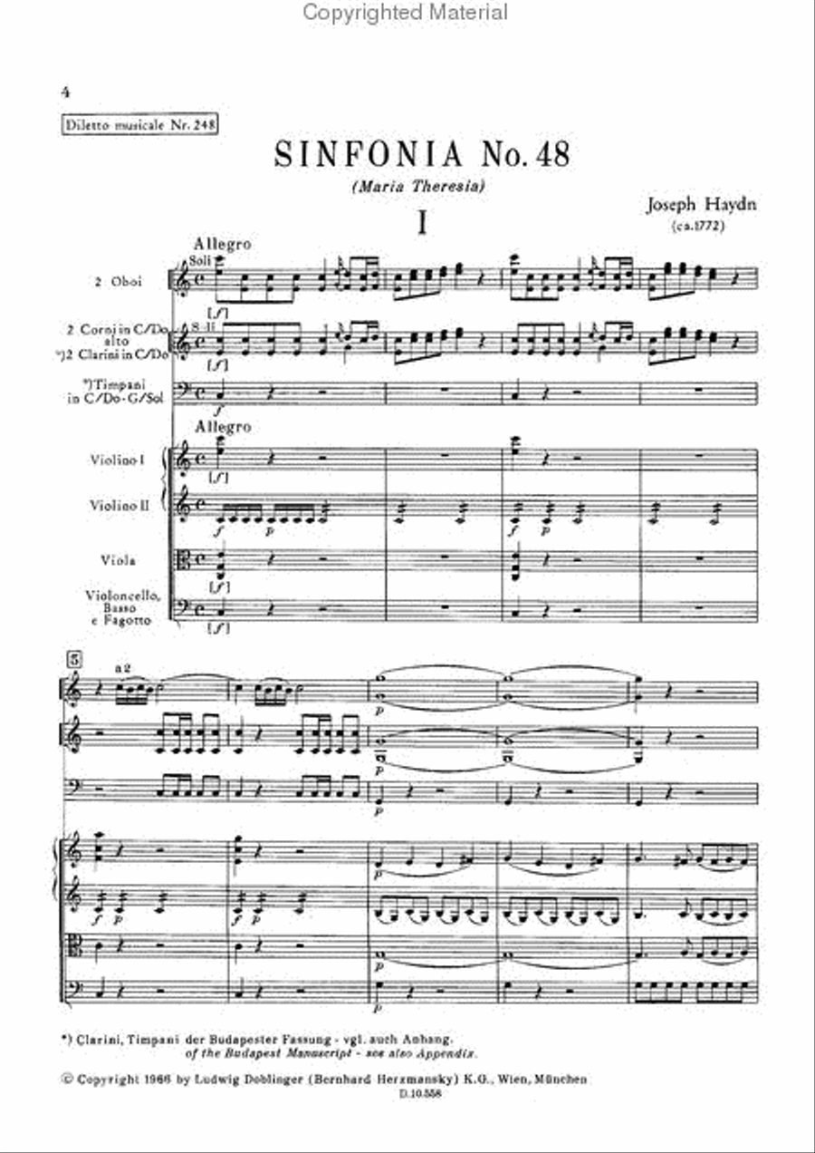 Sinfonia Nr. 48 C-Dur (Maria Theresia) Orchestra scores gallery preview page 2