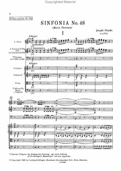 Sinfonia Nr. 48 C-Dur (Maria Theresia)