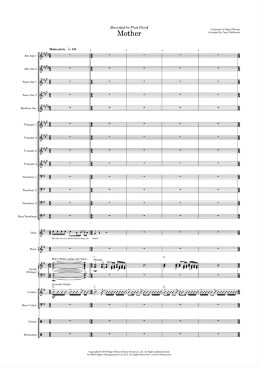 Mother Mother Saxophone scores gallery preview page 1