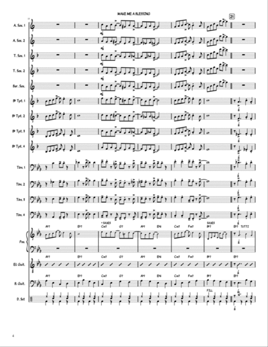 Make Me A Blessing Jazz Ensemble scores gallery preview page 4