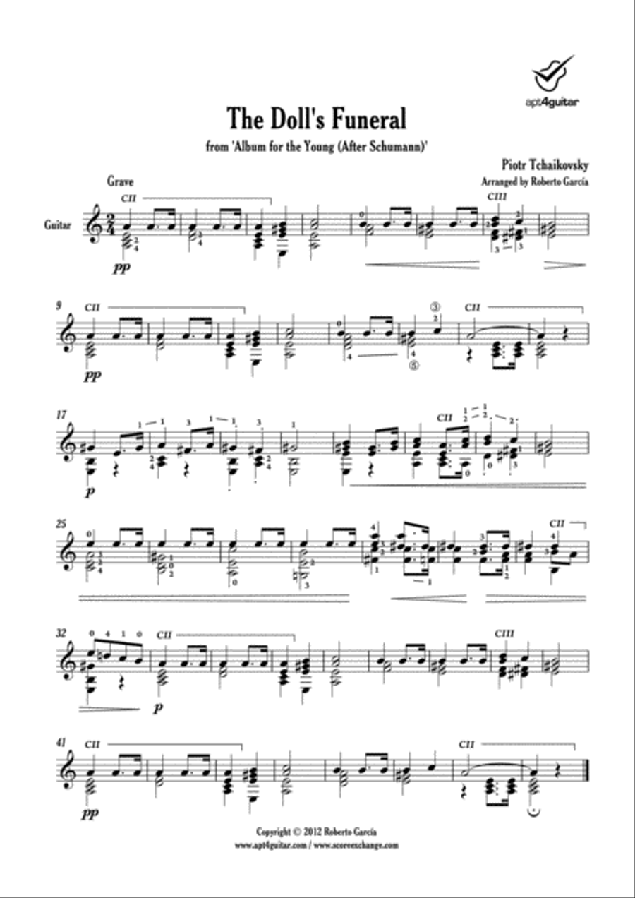 Doll Triptych Classical Guitar scores gallery preview page 3