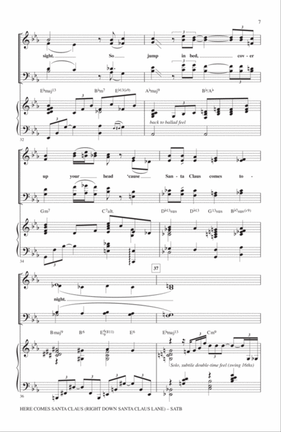 Here Comes Santa Claus (Right Down Santa Claus Lane) 4-Part scores gallery preview page 6