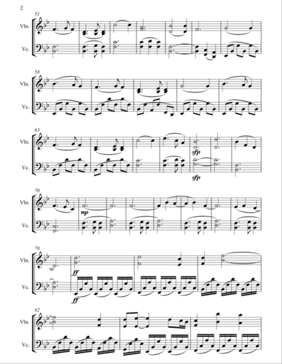 Silent Night - Full Length Violin & Cello Arrangement by The Chapel Hill Duo String Duet scores gallery preview page 3